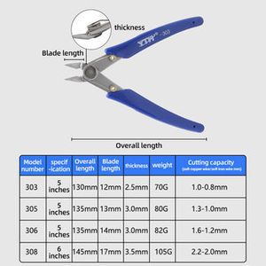 Pince diagonale industrielle en acier allié, coupe-fils, poignée ergonomique pour la réparation de pinces électroniques - Product Image 6