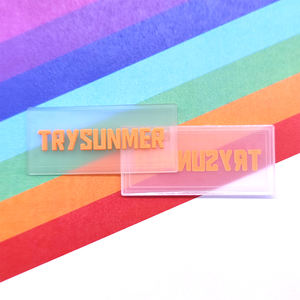 透明ゴムラベルカスタムクリア透明PVCゴムパッチ衣料品用シリコーンパッチ - Product Image 3