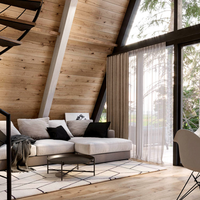 Kit de cadres photo motifs maison en bois, forme triangulaire, impression bleue