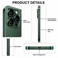 Penyimpanan Super Besar, Versi Original Tanpa Kunci I15 Plus 5G Smartphone, 128GB 256GB, Kamera 48MP, Buka Kunci Wajah