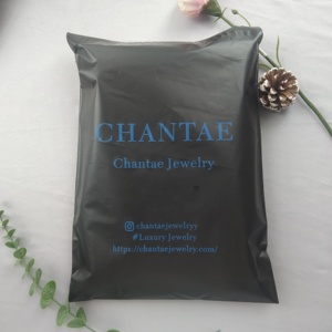 Black Matte Custom Printed Recyclable Zipper <b>Top</b> <b>PVC</b> Stand up Pouch for Shoes & Clothing Packaging with Gold Logo - Product Image 1