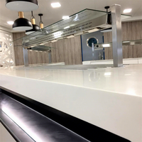 Matériau de comptoir en surface solide acrylique blanc pur de qualité commerciale pour la rénovation de cuisines et de salles de bain