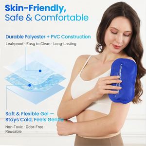 Compresa de Gel Reutilizable para Terapia de Frío/Calor, Envoltura Flexible, Antifaz, Set de 3 Piezas para Alivio del Dolor Articular y el Estrés - Product Image 3