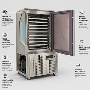 Mini 3-Tray Ultra-Low Temperature Stainless Steel Small Blast Freezer Machine Commercial Quick for Bakery Seafood SDG03 Full Sta - Product Image 3