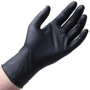 Powder Free Disposable Hair Dye Gloves 100PCS Disposable Vinyl Gloves Black Transparent PVC Gloves for Hair Coloring