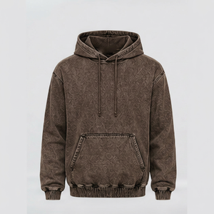 Sweat-shirt à capuche en denim pour homme de qualité supérieure avec poche kangourou - Product Image 1