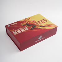Emballage personnalisé pour compléments alimentaires, boîte cadeau rigide à fermeture magnétique rouge imprimée avec insert en éponge