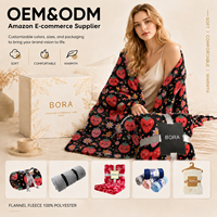 Herbstliche moderne Erdbeer-Schleifen-Flanelldecke für Mädchen, Kinder, Frauen, gemütlich, warm, für Schlafzimmer, Reisen, Couch, Heimdekoration, 60 x 80 cm