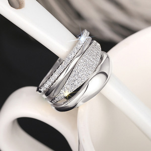 Anello Minimalista Impilabile con Fascia Liscia per Donne, Anello da Dito alla Moda con Pietra Scintillante Incastonata, Gioiello Quotidiano - Product Image 6