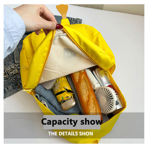 Mochila Escolar de Nailon con Cierre de Cremallera y Diseño de Pato de Dibujos Animados para Estudiantes Femeninas de Secundaria, Preparatoria y Universidad - Product Image 5