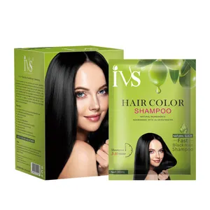 Ammoniak frei Kein PPD Permanent Natural Black 100% Grau Coverage Dye Haarfarbe Shampoo 5 Minuten