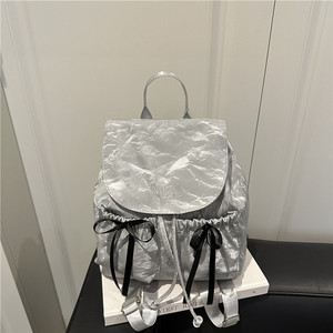 New Fashion Women Lady Classic Travel Durable Lightweight Portable PU Waterproof <b>Backpack</b> Chains Y2K <b>Small</b> Size Adjustable Strap - Product Image 2
