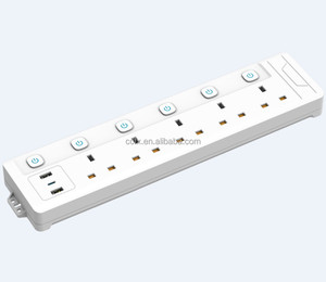White Electric Extension Lead 5 Gang 2 Metre <strong>UK</strong> Plug 3 Pin <strong>Socket</strong> Outlet Wall Mountable Multi <strong>Socket</strong> - Product Image 6