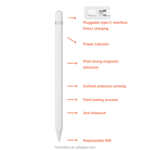 Lápiz óptico para tableta Apple iPad Air 4 5 Pro, sensibilidad de inclinación de rechazo de Palma, lápiz de pantalla táctil activa <span class=keywords><strong>2</strong></span> - Product Image 1