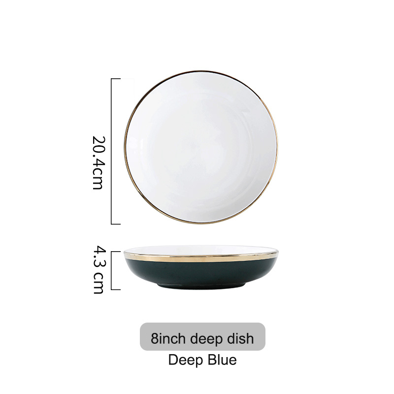 8 inch deep  dish white