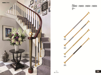 Application moderne de villa élégante de balustrade d'or en laiton de luxe