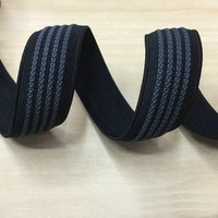 Sangle élastique antidérapante de 25 mm en caoutchouc, en polyester/nylon durable, noire et blanche, pour vêtements, chaussures, textiles de maison, sacs et sangles.