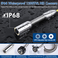 Caméra Endoscope HD CCTV de Canalisation Égout 4.3" avec DVR 16Go Étanche IP68, Vision Nocturne 50m CMOS, Carte SD/Mémoire