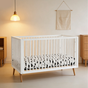 Multi-functional Design 3 Position Adjustable Height Bedside Baby Crib Co-<b>sleeper</b> Convertible Growing Nursery Infant Cot - Product Image 1