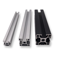 Profils d'extrusion en aluminium noir 20x20, profil en aluminium à fente en T 2020, profil en V