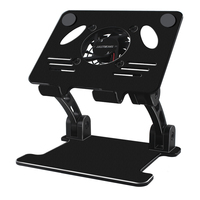 Support pour ordinateur portable pliable pratique et réglable en alliage d'aluminium avec ventilateur de refroidissement pour bureau/jeux et iPad Tablet PC Portable Use