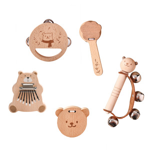 Offre Spéciale : Ensemble d'instruments de musique en bois pour enfants – Xylophone, hochet, cloche, tambour, jouet de percussion pour l'éveil musical des jeunes enfants - Product Image 1