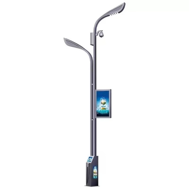 Monitoring Street Light Pole Dual-Arm 2026 High Quality Led Street Light with Cctv Camera Smart Pole Factory Wholesale