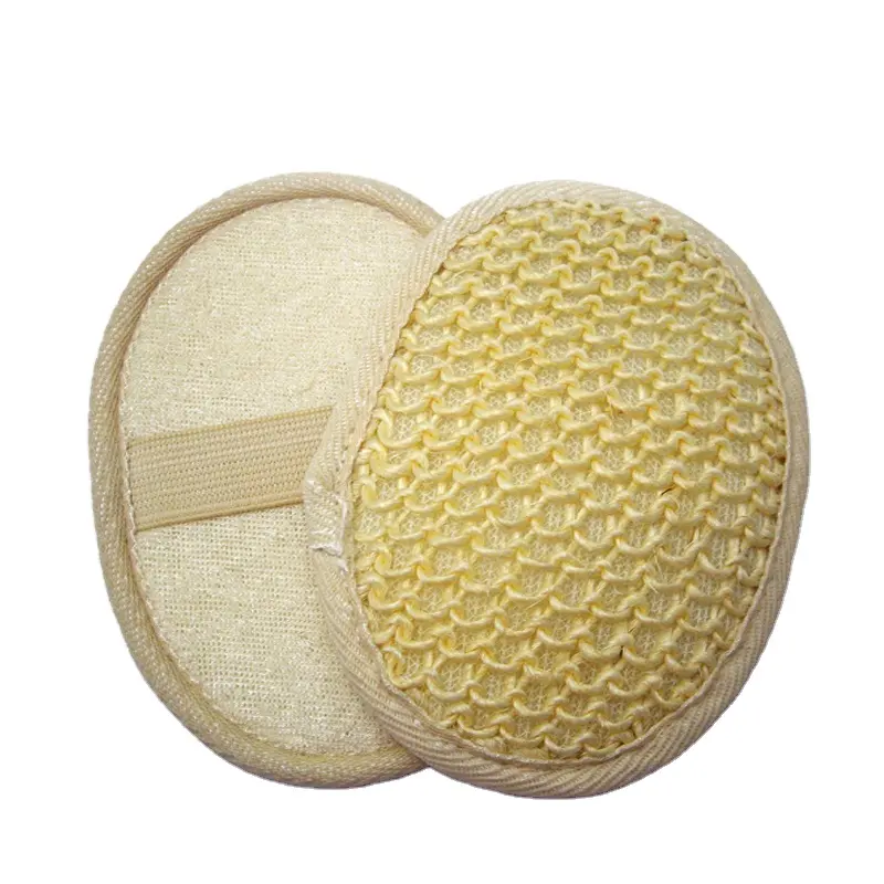 Özel logo doğal sisal kenevir lif kabağı Oval banyo havlusu banyo ürünleri doğal eldiven otel tek kullanımlık