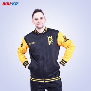 Maillot de baseball américain noir et jaune pour homme Buker, imprimé de lettres, personnalisé, veste de baseball personnalisée - Product Image 1