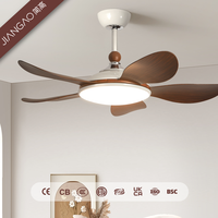 Nouveau ventilateur de plafond en noyer 80W à haut débit d'air, 42 pouces, double couleur, avec télécommande, pour salon à plafond haut