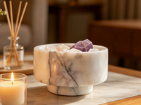 Bol diffuseur d'arômes en marbre naturel, bol de parfum en pierre de guérison haut de gamme, ornement de décoration intérieure exquis