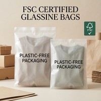Sacs en papier glassine imprimés avec logo personnalisé, emballage écologique pour vêtements, neutres en carbone, pochettes translucides pour vêtements, certifiés FSC