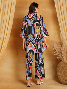 Nuevo Conjunto de Pantalón y Blusa con Estampado Floral 100% Viscosa Rayón para Mujer, para Todas las Temporadas, Ocasiones Festivas, Materiales Reciclados - Product Image 5