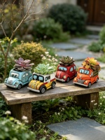 Pot de fleurs miniature rétro coloré en ciment sculpté à la main pour plantes succulentes, décoration de jardin intérieure et extérieure, style vintage classique