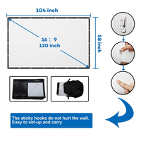 Écran de projection portable universel Yinzam 16:9, neuf d'usine, idéal pour la maison ou les projections en extérieur