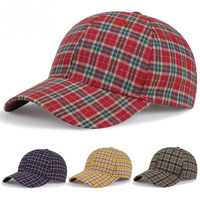 Gorra de Béisbol de Algodón a Cuadros, Moderna, Unisex, Ajustable, Protección Solar, Estilo Casual para las Cuatro Estaciones, Disponible