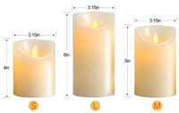 Bougie LED sans flamme à pilier en plastique, à flamme vacillante, à piles, avec télécommande et minuterie, pour la décoration intérieure, OEM ODM