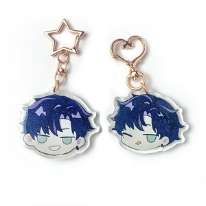 Acrylic Holographic Broken Glass Epoxy Resin Various Keychain Accessories Double-sided Design Can Be Customized