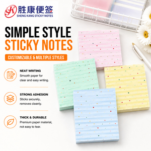 Simple Striped Star Pattern Self‑Adhesive Sticky Notes Thick Smooth Writing Paper Strong Adhesive <b>Memo</b> <b>Pads</b> for Office School - Product Image 1