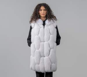 Mode luxe femmes véritable fourrure de renard <span class=keywords><strong>gilet</strong></span> manteau avec capuche hiver mode épais chaud <span class=keywords><strong>Long</strong></span> véritable fourrure <span class=keywords><strong>gilet</strong></span> - Product Image 2