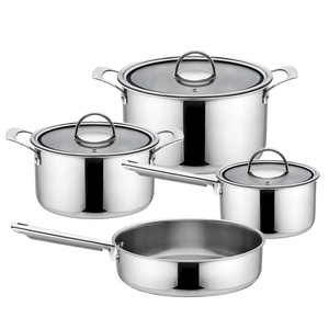 Bộ nồi chảo đa năng bằng thép không gỉ, có khả năng tùy chỉnh, gồm nồi súp/nồi hầm/chảo rán, bộ dụng cụ nấu ăn ba lớp - Product Image 1