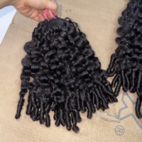 Extensions de cheveux au crochet Jerry Curl en fibres de protéines bio, réutilisables, sans nœuds, bouclées, avec ficelle, texture crépue naturelle