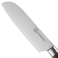 KEEMAKE Ensemble de couteaux de cuisine de haute qualité, 2 pièces, couteaux Santoku allemands en acier inoxydable, manche en bois Pakka, finition hautement polie