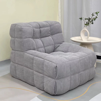 Sofá Cama Individual Moderno de Corduroy, Seccional, Plegable, Envasado al Vacío, Relleno de Esponja de Alta Densidad, Diseño Minimalista para Sala de Estar