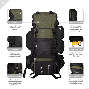 <span class=keywords><strong>Mochila</strong></span> de marco interno de alto rendimiento duradera para mochilero, senderismo, Camping - Product Image 3