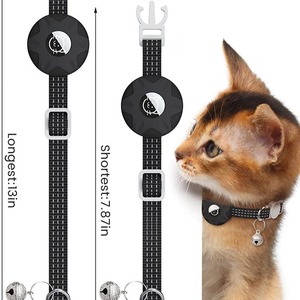 Collier réfléchissant pour chat et chien avec GPS Apple Tracking Rubber Pet Accessory avec Bell Ring Locator & Holder - Product Image 3
