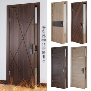 Porte coupe-feu standard européenne 38 pouces, porte en bois ignifugée BS, portes modernes insonorisées, porte coupe-feu britannique Fd30 - Product Image 1