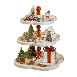 Christmas Decorative Multi Tiered Tray 2 Layer Irregular Shape Painted Storage Rack For Bedroom Living Room Entryway <b>Shelf</b> - Product Image 4