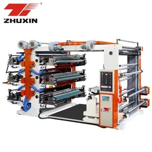 6 Color Tcy Gearless Roll to Roll Polypropylene Bags Pp Woven Plastic Film Paper Bag Flexo Printing Machine 100 Cm