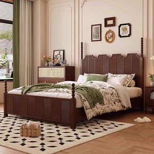 Letto Moderno Personalizzato in Legno Massello 183x214x173cm, Ecologico, Durevole, Stile Vintage, <span class=keywords><strong>Lettino</strong></span> Cinese in Legno - Product Image 1